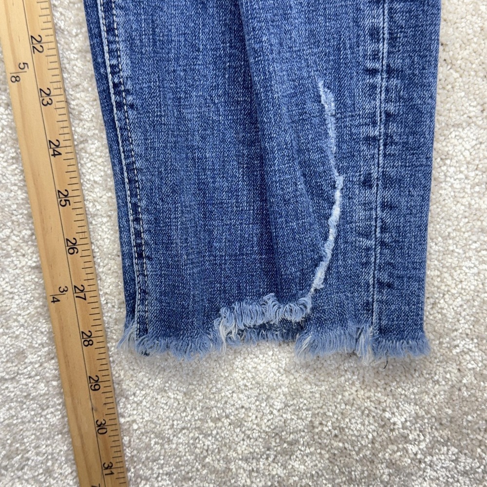 KanCan Jeans Juniors 11/29 Blue High Rise Distressed Straight Raw Hem Denim - Picture 8 of 10